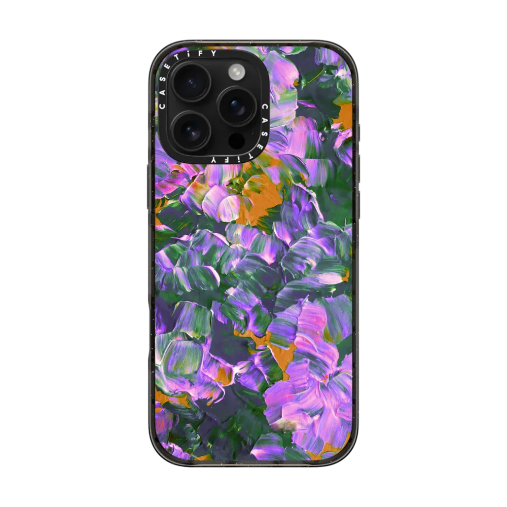 Impact iPhone 16 Pro Max Case - FLORAL FANTASY, PURPLE ORANGE GREEN FLOWERS