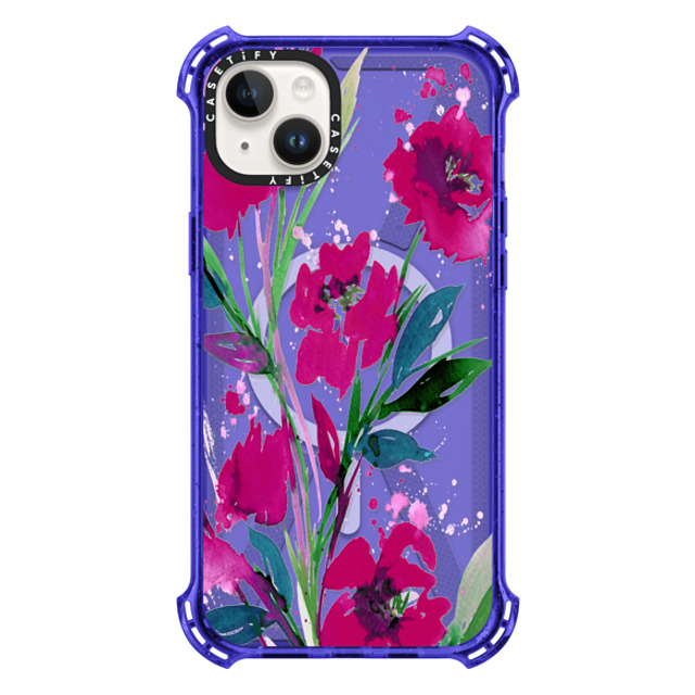 Ebi Emporium x CASETiFY iPhone 14 Plus Case Peri Purple バウンスケース POCKETFUL OF POSIES Magenta Pink Teal Green, Floral Watercolor Painting Flowers Colorful Art Girly Pretty Spring Summer Garden Whimsical Fuchsia Bold Transparent Chic Lovely Design Ebi Emporium x CASETiFY iPhone 14 Plus Case Peri Purple バウンスケース POCKETFUL OF POSIES Magenta Pink Teal Green, Floral Watercolor Painting Flowers Colorful Art Girly Pretty Spring Summer Garden Whimsical Fuchsia Bold Transparent Chic Lovely Design