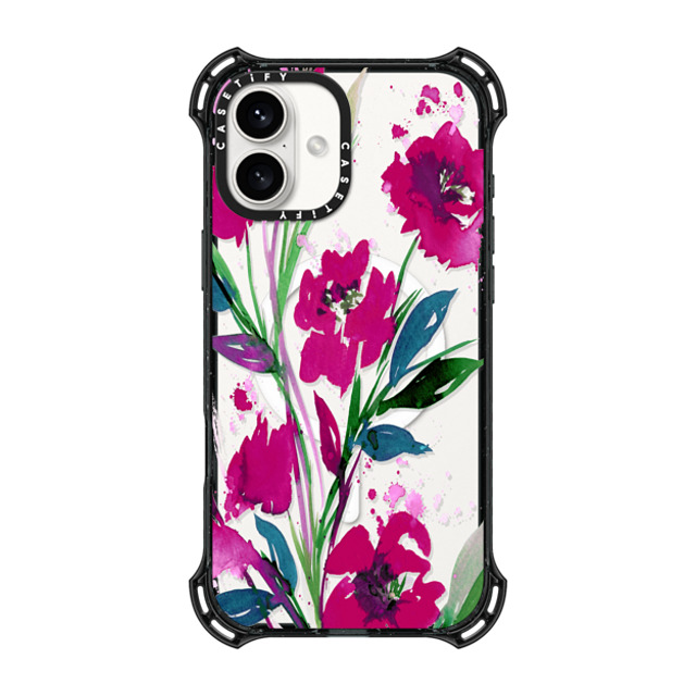 Ebi Emporium x CASETiFY iPhone 16 Plus Case Black バウンスケース POCKETFUL OF POSIES Magenta Pink Teal Green, Floral Watercolor Painting Flowers Colorful Art Girly Pretty Spring Summer Garden Whimsical Fuchsia Bold Transparent Chic Lovely Design Ebi Emporium x CASETiFY iPhone 16 Plus Case Black バウンスケース POCKETFUL OF POSIES Magenta Pink Teal Green, Floral Watercolor Painting Flowers Colorful Art Girly Pretty Spring Summer Garden Whimsical Fuchsia Bold Transparent Chic Lovely Design