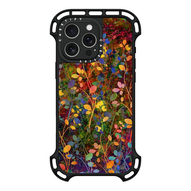 Ebi Emporium x CASETiFY iPhone 16 Pro Max ケース ブラック ウルトラ バウンスケース MagSafe対応 AMONGST THE FLOWERS Rainbow Array - Colorful Abstract Summer Floral Pattern Green Red Blue Yellow Garden Flowers Lovely Girly Nature Fine Art Painting Design