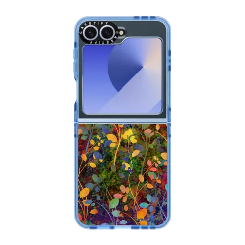 Galaxy Z Flip6 - AMONGST THE FLOWERS Rainbow Array - Colorful Abstract Summer Floral Pattern Green Red Blue Yellow Garden Flowers Lovely Girly Nature Fine Art Painting Design