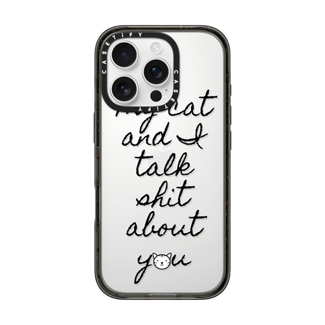 Ebi Emporium x CASETiFY iPhone 16 Pro ケース ブラック インパクトケース MY CAT AND I TALK SHIT ABOUT YOU By Ebi Emporium Back to School Ebi Emporium x CASETiFY iPhone 16 Pro ケース ブラック インパクトケース MY CAT AND I TALK SHIT ABOUT YOU By Ebi Emporium Back to School