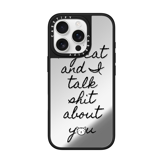 Ebi Emporium x CASETiFY iPhone 16 Pro Case Silver on Black ミラーケース MagSafe対応 MY CAT AND I TALK SHIT ABOUT YOU By Ebi Emporium Back to School Ebi Emporium x CASETiFY iPhone 16 Pro Case Silver on Black ミラーケース MagSafe対応 MY CAT AND I TALK SHIT ABOUT YOU By Ebi Emporium Back to School