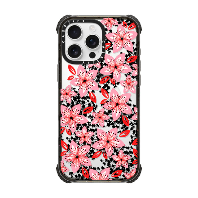 Ebi Emporium x CASETiFY iPhone 16 Pro Max Case Black ウルトラ インパクトケース MagSafe 対応 COLOR IN BLOOM 4, PINK RED Pretty Floral Pattern By Ebi Emporium Mother's Day Ebi Emporium x CASETiFY iPhone 16 Pro Max Case Black ウルトラ インパクトケース MagSafe 対応 COLOR IN BLOOM 4, PINK RED Pretty Floral Pattern By Ebi Emporium Mother's Day