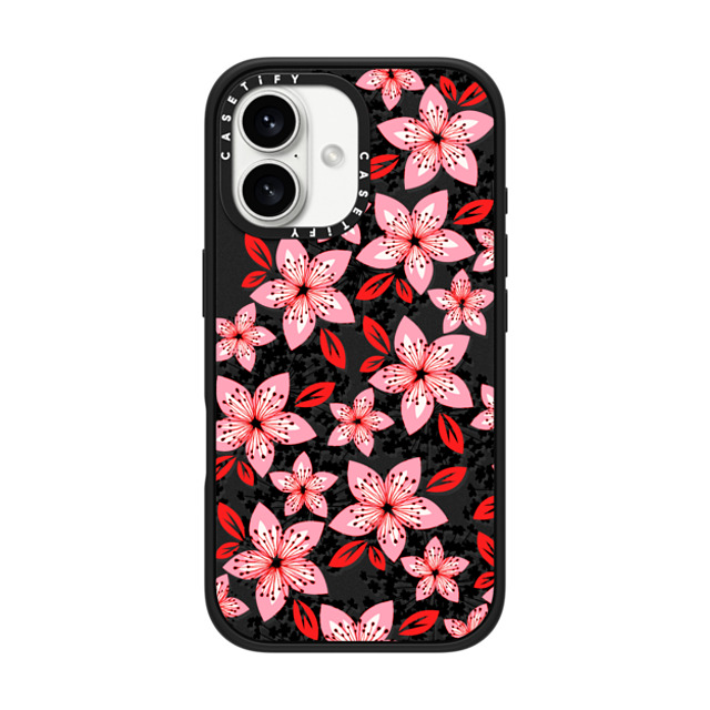 Ebi Emporium x CASETiFY iPhone 16 ケース マットブラック インパクトケース MagSafe対応 COLOR IN BLOOM 4, PINK RED Pretty Floral Pattern By Ebi Emporium Mother's Day Ebi Emporium x CASETiFY iPhone 16 ケース マットブラック インパクトケース MagSafe対応 COLOR IN BLOOM 4, PINK RED Pretty Floral Pattern By Ebi Emporium Mother's Day