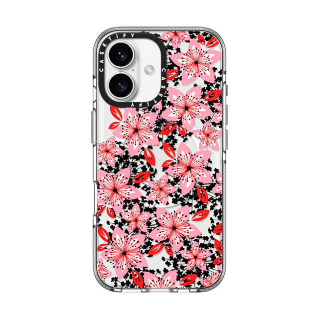 Ebi Emporium x CASETiFY iPhone 16 Case クリア クリア ケース MagSafe対応 COLOR IN BLOOM 4, PINK RED Pretty Floral Pattern By Ebi Emporium Mother's Day Ebi Emporium x CASETiFY iPhone 16 Case クリア クリア ケース MagSafe対応 COLOR IN BLOOM 4, PINK RED Pretty Floral Pattern By Ebi Emporium Mother's Day