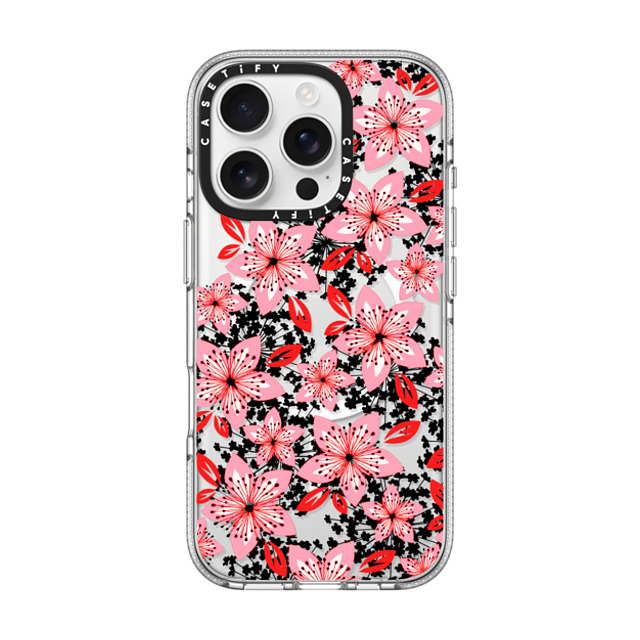Ebi Emporium x CASETiFY iPhone 16 Pro Case クリア クリア ケース MagSafe対応 COLOR IN BLOOM 4, PINK RED Pretty Floral Pattern By Ebi Emporium Mother's Day Ebi Emporium x CASETiFY iPhone 16 Pro Case クリア クリア ケース MagSafe対応 COLOR IN BLOOM 4, PINK RED Pretty Floral Pattern By Ebi Emporium Mother's Day