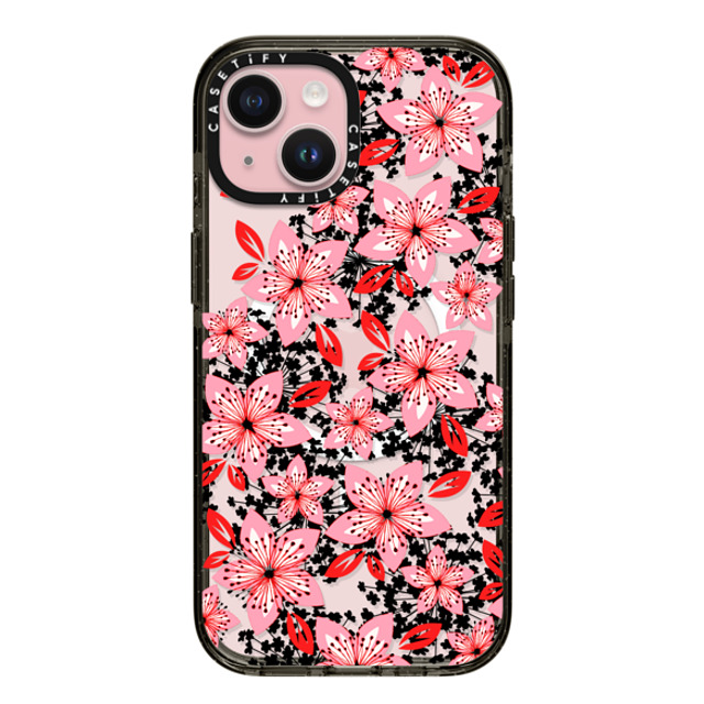 Ebi Emporium x CASETiFY iPhone 15 Case Black インパクトケース MagSafe対応 COLOR IN BLOOM 4, PINK RED Pretty Floral Pattern By Ebi Emporium Mother's Day Ebi Emporium x CASETiFY iPhone 15 Case Black インパクトケース MagSafe対応 COLOR IN BLOOM 4, PINK RED Pretty Floral Pattern By Ebi Emporium Mother's Day