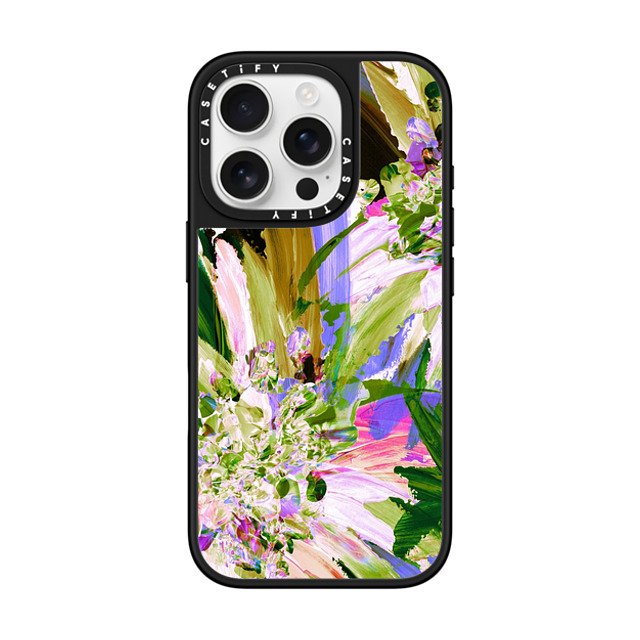 Ebi Emporium x CASETiFY iPhone 16 Pro Case Silver on Black ミラーケース MagSafe対応 WEDDING BOUQUET 1, FLORAL PURPLE GREEN PRETTY ABSTRACT ART PAINTING By Ebi Emporium Mother's Day Ebi Emporium x CASETiFY iPhone 16 Pro Case Silver on Black ミラーケース MagSafe対応 WEDDING BOUQUET 1, FLORAL PURPLE GREEN PRETTY ABSTRACT ART PAINTING By Ebi Emporium Mother's Day