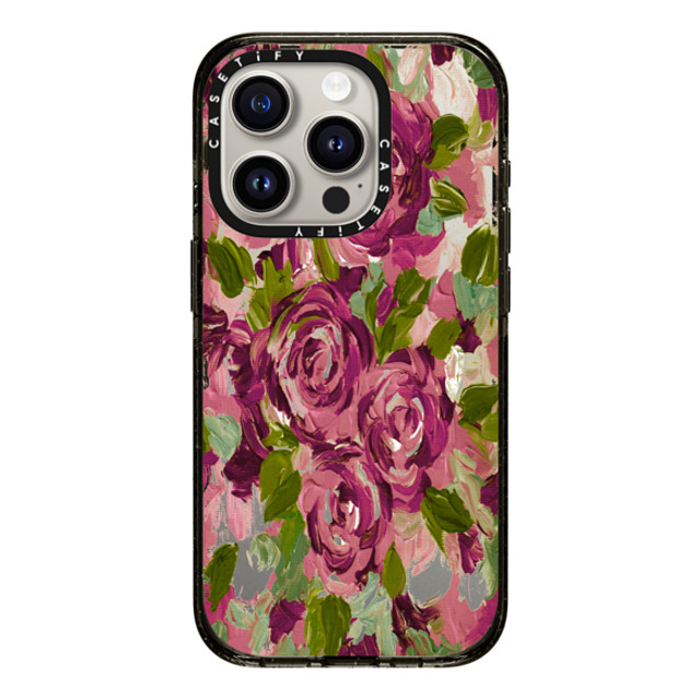 Ebi Emporium x CASETiFY iPhone 15 Pro ケース ブラック インパクトケース MagSafe対応 ROSES AND ROMANCE 4, Floral Love Vintage Fuchsia Pink Purple Green Abstract Painting Flowers Garden Valentines Day Romantic Petals Girly Pretty Chic Ebi Emporium Father's Day Ebi Emporium x CASETiFY iPhone 15 Pro ケース ブラック インパクトケース MagSafe対応 ROSES AND ROMANCE 4, Floral Love Vintage Fuchsia Pink Purple Green Abstract Painting Flowers Garden Valentines Day Romantic Petals Girly Pretty Chic Ebi Emporium Father's Day