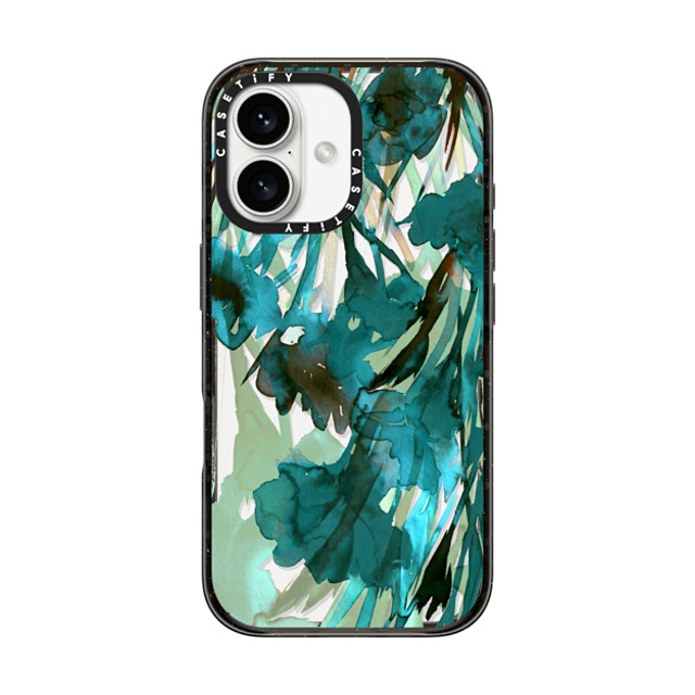 Ebi Emporium x CASETiFY iPhone 16 ケース ブラック インパクトケース DANCING IN THE GARDEN 1, TEAL BLUE MINT GREEN Colorful Floral Watercolor Abstract Aqua Flowers Painting Botanical Lovely Fresh Nature Ebi Emporium Father's Day Ebi Emporium x CASETiFY iPhone 16 ケース ブラック インパクトケース DANCING IN THE GARDEN 1, TEAL BLUE MINT GREEN Colorful Floral Watercolor Abstract Aqua Flowers Painting Botanical Lovely Fresh Nature Ebi Emporium Father's Day