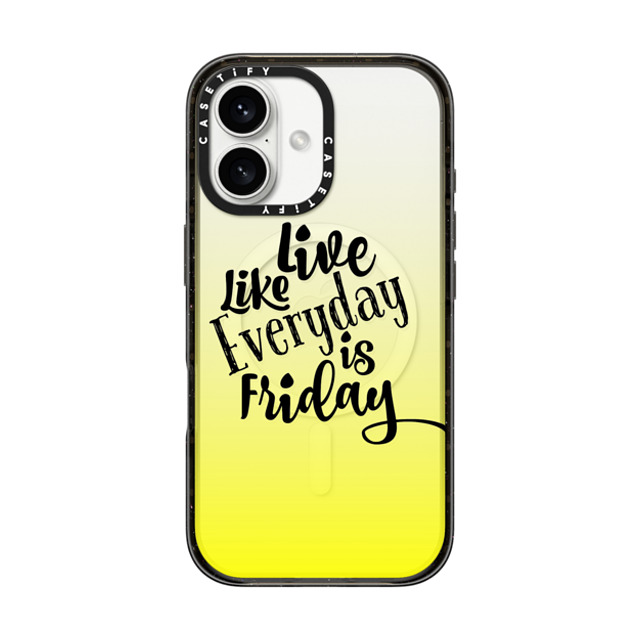Ebi Emporium x CASETiFY iPhone 16 Case Black インパクトケース MagSafe対応 LIVE LIKE EVERYDAY IS FRIDAY - LEMON YELLOW Sunshine Ombre Abstract Transparent Art Typography Weekend Happy Days Friyay Cool Quote Font Relax Party Fun Teen Girly Chic Modern Design Father' Ebi Emporium x CASETiFY iPhone 16 Case Black インパクトケース MagSafe対応 LIVE LIKE EVERYDAY IS FRIDAY - LEMON YELLOW Sunshine Ombre Abstract Transparent Art Typography Weekend Happy Days Friyay Cool Quote Font Relax Party Fun Teen Girly Chic Modern Design Father'