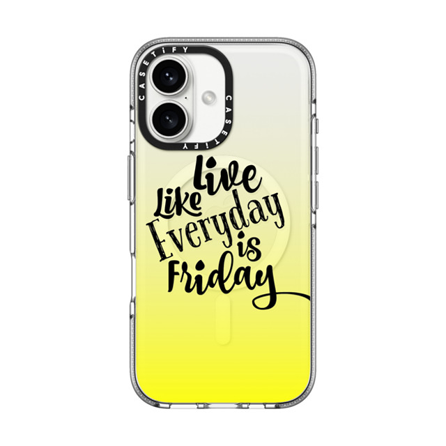 Ebi Emporium x CASETiFY iPhone 16 ケース クリア クリア ケース MagSafe対応 LIVE LIKE EVERYDAY IS FRIDAY - LEMON YELLOW Sunshine Ombre Abstract Transparent Art Typography Weekend Happy Days Friyay Cool Quote Font Relax Party Fun Teen Girly Chic Modern Design Father's Da Ebi Emporium x CASETiFY iPhone 16 ケース クリア クリア ケース MagSafe対応 LIVE LIKE EVERYDAY IS FRIDAY - LEMON YELLOW Sunshine Ombre Abstract Transparent Art Typography Weekend Happy Days Friyay Cool Quote Font Relax Party Fun Teen Girly Chic Modern Design Father's Da