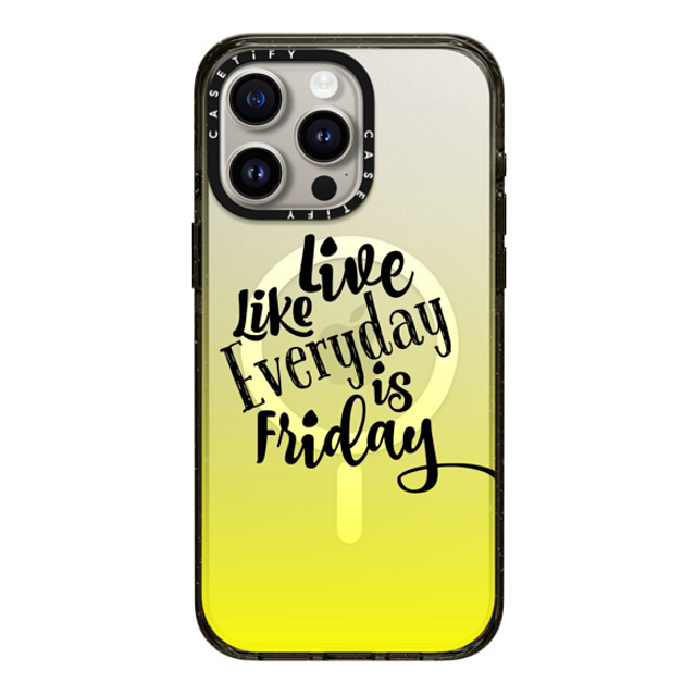 Ebi Emporium x CASETiFY iPhone 15 Pro Max ケース ブラック インパクトケース MagSafe対応 LIVE LIKE EVERYDAY IS FRIDAY - LEMON YELLOW Sunshine Ombre Abstract Transparent Art Typography Weekend Happy Days Friyay Cool Quote Font Relax Party Fun Teen Girly Chic Modern Design F Ebi Emporium x CASETiFY iPhone 15 Pro Max ケース ブラック インパクトケース MagSafe対応 LIVE LIKE EVERYDAY IS FRIDAY - LEMON YELLOW Sunshine Ombre Abstract Transparent Art Typography Weekend Happy Days Friyay Cool Quote Font Relax Party Fun Teen Girly Chic Modern Design F