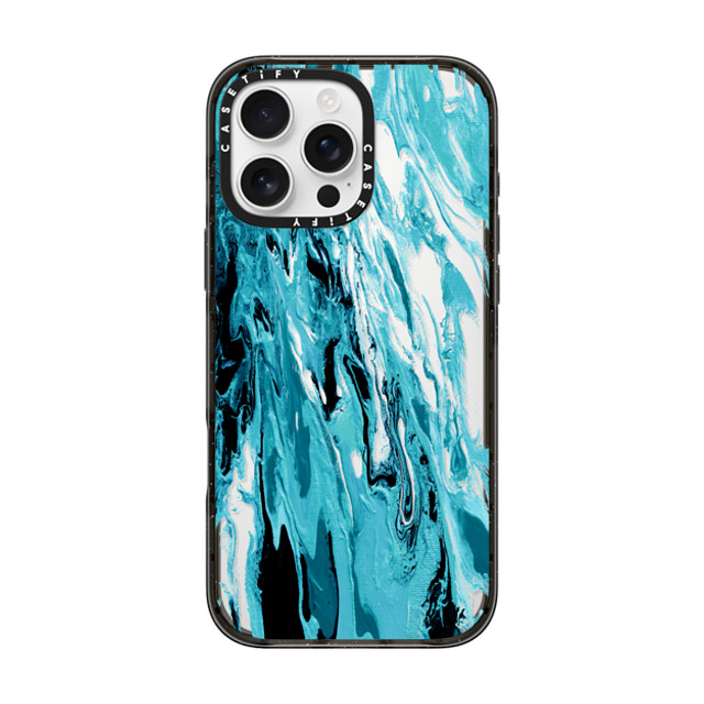 Ebi Emporium x CASETiFY iPhone 16 Pro Max ケース ブラック インパクトケース WITH THE TIDES, TURQUOISE Ocean Waves Summer Beach Colorful Aqua Teal Sea Nautical Coastal Chic Transparent Abstract Painting Back to School Ebi Emporium x CASETiFY iPhone 16 Pro Max ケース ブラック インパクトケース WITH THE TIDES, TURQUOISE Ocean Waves Summer Beach Colorful Aqua Teal Sea Nautical Coastal Chic Transparent Abstract Painting Back to School