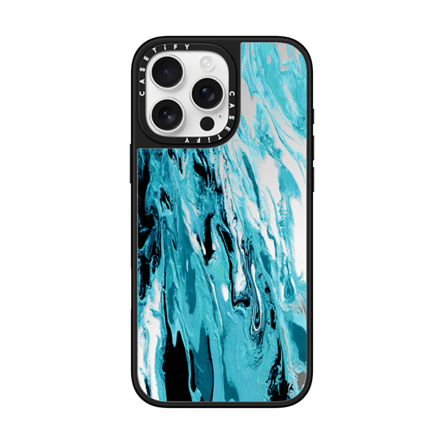 Ebi Emporium x CASETiFY iPhone 16 Pro Max ケース Silver on Black ミラーケース MagSafe対応 WITH THE TIDES, TURQUOISE Ocean Waves Summer Beach Colorful Aqua Teal Sea Nautical Coastal Chic Transparent Abstract Painting Back to School Ebi Emporium x CASETiFY iPhone 16 Pro Max ケース Silver on Black ミラーケース MagSafe対応 WITH THE TIDES, TURQUOISE Ocean Waves Summer Beach Colorful Aqua Teal Sea Nautical Coastal Chic Transparent Abstract Painting Back to School