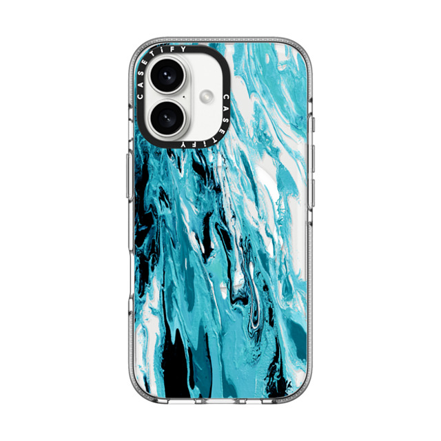Ebi Emporium x CASETiFY iPhone 16 ケース クリア クリア ケース MagSafe対応 WITH THE TIDES, TURQUOISE Ocean Waves Summer Beach Colorful Aqua Teal Sea Nautical Coastal Chic Transparent Abstract Painting Back to School Ebi Emporium x CASETiFY iPhone 16 ケース クリア クリア ケース MagSafe対応 WITH THE TIDES, TURQUOISE Ocean Waves Summer Beach Colorful Aqua Teal Sea Nautical Coastal Chic Transparent Abstract Painting Back to School
