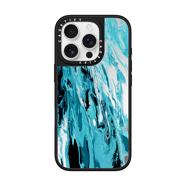 Ebi Emporium x CASETiFY iPhone 16 Pro Case Silver on Black ミラーケース MagSafe対応 WITH THE TIDES, TURQUOISE Ocean Waves Summer Beach Colorful Aqua Teal Sea Nautical Coastal Chic Transparent Abstract Painting Back to School Ebi Emporium x CASETiFY iPhone 16 Pro Case Silver on Black ミラーケース MagSafe対応 WITH THE TIDES, TURQUOISE Ocean Waves Summer Beach Colorful Aqua Teal Sea Nautical Coastal Chic Transparent Abstract Painting Back to School