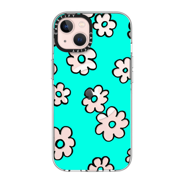 Ebi Emporium x CASETiFY iPhone 13 Case Clear Clear Case MagSafe Compatible HAPPY SUMMER FLOWERS IPHONE, RETRO AQUA TURQUOISE PRETTY DAISY FLORAL COLORFUL CLEAR CASE By Ebi Emporium Ebi Emporium x CASETiFY iPhone 13 Case Clear Clear Case MagSafe Compatible HAPPY SUMMER FLOWERS IPHONE, RETRO AQUA TURQUOISE PRETTY DAISY FLORAL COLORFUL CLEAR CASE By Ebi Emporium