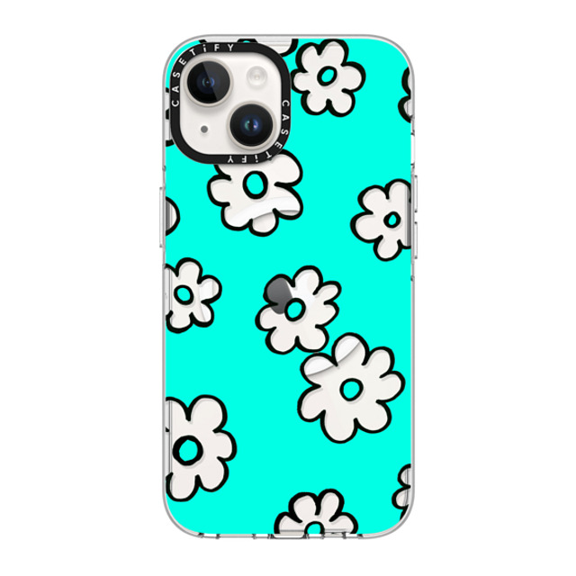 Ebi Emporium x CASETiFY iPhone 14 Case Clear Clear Case MagSafe Compatible HAPPY SUMMER FLOWERS IPHONE, RETRO AQUA TURQUOISE PRETTY DAISY FLORAL COLORFUL CLEAR CASE By Ebi Emporium Ebi Emporium x CASETiFY iPhone 14 Case Clear Clear Case MagSafe Compatible HAPPY SUMMER FLOWERS IPHONE, RETRO AQUA TURQUOISE PRETTY DAISY FLORAL COLORFUL CLEAR CASE By Ebi Emporium