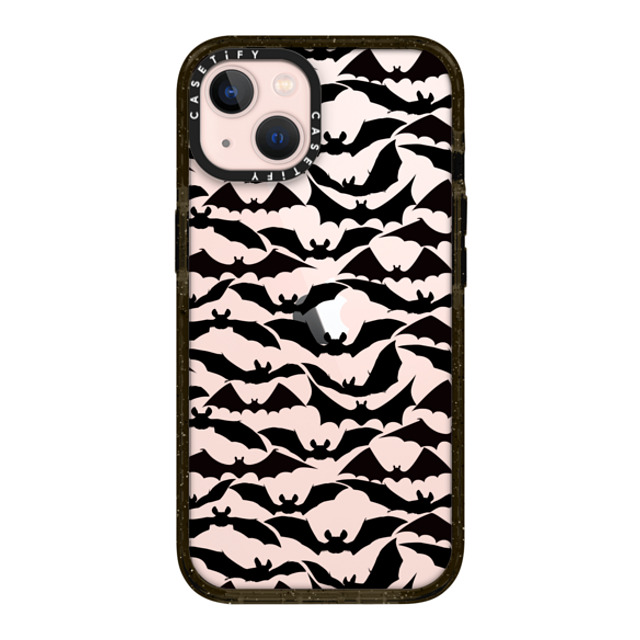 Ebi Emporium x CASETiFY iPhone 13 ケース ブラック インパクトケース GOING BATTY - HALLOWEEN BATS SPOOKY BLACK PATTERN By Ebi Emporium