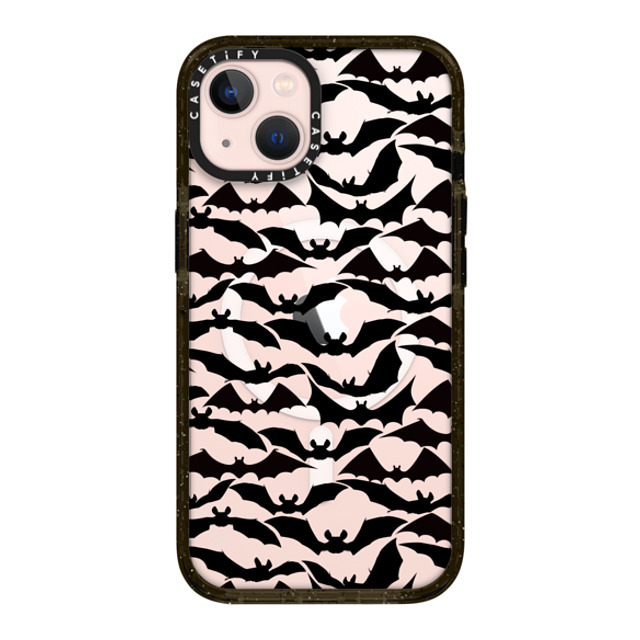 Ebi Emporium x CASETiFY iPhone 13 ケース ブラック インパクトケース MagSafe対応 GOING BATTY - HALLOWEEN BATS SPOOKY BLACK PATTERN By Ebi Emporium