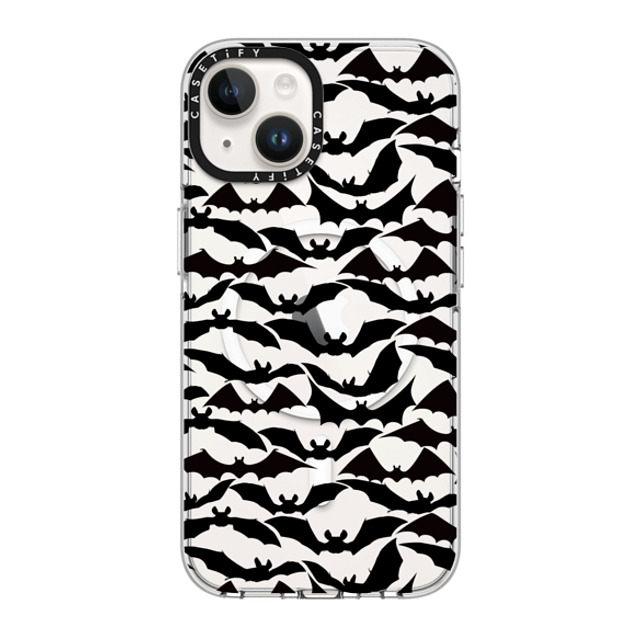 Ebi Emporium x CASETiFY iPhone 14 ケース クリア クリア ケース MagSafe対応 GOING BATTY - HALLOWEEN BATS SPOOKY BLACK PATTERN By Ebi Emporium