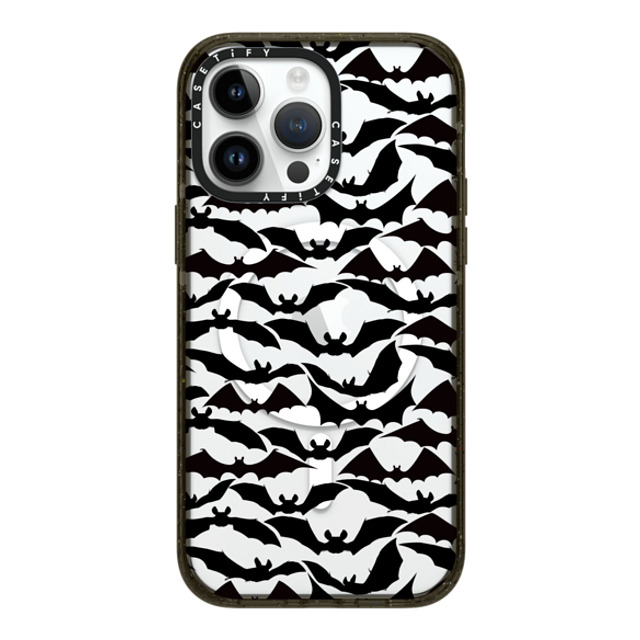 Ebi Emporium x CASETiFY iPhone 14 Pro Max ケース ブラック インパクトケース MagSafe対応 GOING BATTY - HALLOWEEN BATS SPOOKY BLACK PATTERN By Ebi Emporium