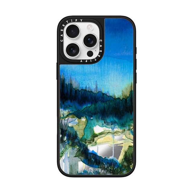Ebi Emporium x CASETiFY iPhone 16 Pro Max Case Nature,Fine Art Silver on Black ミラーケース MagSafe対応 NATURE REIGNS SUPREME 2, FOREST TREES BLUE GREEN WATERCOLOR ABSTRACT PAINTING Father's Day Ebi Emporium x CASETiFY iPhone 16 Pro Max Case Nature,Fine Art Silver on Black ミラーケース MagSafe対応 NATURE REIGNS SUPREME 2, FOREST TREES BLUE GREEN WATERCOLOR ABSTRACT PAINTING Father's Day