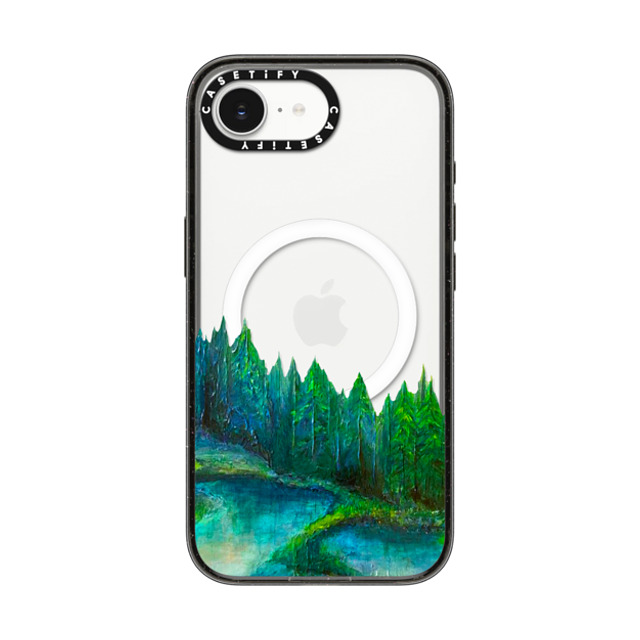 Ebi Emporium x CASETiFY iPhone 16e Case Nature,Fine Art Black Impact Case MagSafe Compatible WOODLAND RETREAT 1, FOREST TREES TEAL BLUE GREEN NATURE MOUNTAINS PAINTING Back to School Ebi Emporium x CASETiFY iPhone 16e Case Nature,Fine Art Black Impact Case MagSafe Compatible WOODLAND RETREAT 1, FOREST TREES TEAL BLUE GREEN NATURE MOUNTAINS PAINTING Back to School