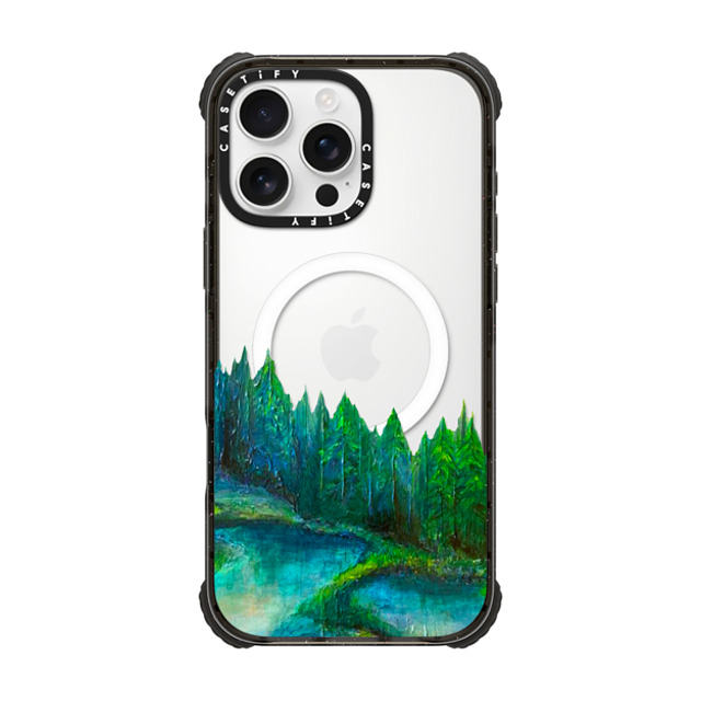Ebi Emporium x CASETiFY iPhone 16 Pro Max Case Nature,Fine Art Black ウルトラ インパクトケース MagSafe 対応 WOODLAND RETREAT 1, FOREST TREES TEAL BLUE GREEN NATURE MOUNTAINS PAINTING Back to School Ebi Emporium x CASETiFY iPhone 16 Pro Max Case Nature,Fine Art Black ウルトラ インパクトケース MagSafe 対応 WOODLAND RETREAT 1, FOREST TREES TEAL BLUE GREEN NATURE MOUNTAINS PAINTING Back to School