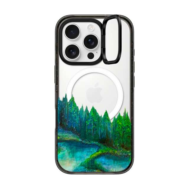 Ebi Emporium x CASETiFY iPhone 16 Pro Case Nature,Fine Art Black インパクトリングスタンドケース MagSafe対応 WOODLAND RETREAT 1, FOREST TREES TEAL BLUE GREEN NATURE MOUNTAINS PAINTING Back to School Ebi Emporium x CASETiFY iPhone 16 Pro Case Nature,Fine Art Black インパクトリングスタンドケース MagSafe対応 WOODLAND RETREAT 1, FOREST TREES TEAL BLUE GREEN NATURE MOUNTAINS PAINTING Back to School