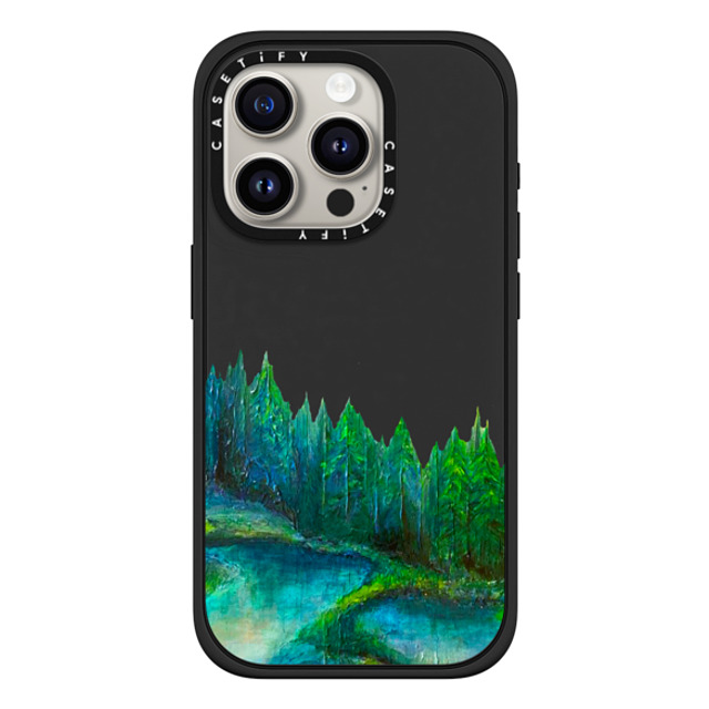 Ebi Emporium x CASETiFY iPhone 15 Pro Case Nature,Fine Art Matte Black Impact Case MagSafe Compatible WOODLAND RETREAT 1, FOREST TREES TEAL BLUE GREEN NATURE MOUNTAINS PAINTING Back to School Ebi Emporium x CASETiFY iPhone 15 Pro Case Nature,Fine Art Matte Black Impact Case MagSafe Compatible WOODLAND RETREAT 1, FOREST TREES TEAL BLUE GREEN NATURE MOUNTAINS PAINTING Back to School