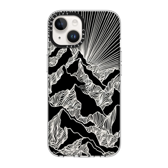 Ebi Emporium x CASETiFY iPhone 14 Case Clear Clear Case MagSafe Compatible AIM HIGH 2, MOUNTAINS B & W MINIMALIST NATURE ILLUSTRATION Ebi Emporium x CASETiFY iPhone 14 Case Clear Clear Case MagSafe Compatible AIM HIGH 2, MOUNTAINS B & W MINIMALIST NATURE ILLUSTRATION