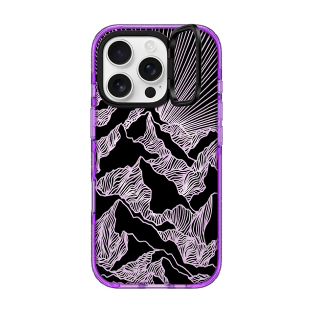 Ebi Emporium x CASETiFY iPhone 16 Pro Case Nature,Line Art パープル インパクトリングスタンドケース MagSafe対応 AIM HIGH 2, MOUNTAINS B & W MINIMALIST NATURE ILLUSTRATION Father's Day Ebi Emporium x CASETiFY iPhone 16 Pro Case Nature,Line Art パープル インパクトリングスタンドケース MagSafe対応 AIM HIGH 2, MOUNTAINS B & W MINIMALIST NATURE ILLUSTRATION Father's Day