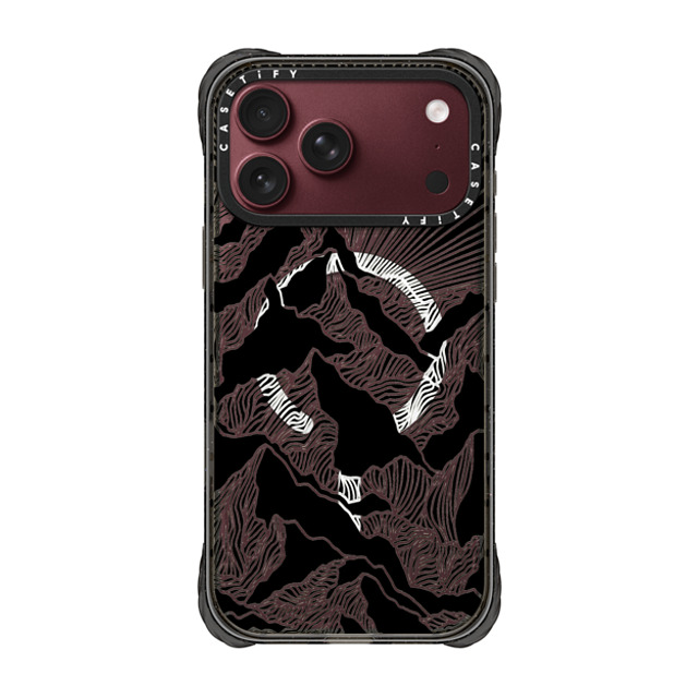 Ebi Emporium x CASETiFY iPhone 18 Pro Max �P�[�X Nature,Line Art �u���b�N �E���g�� �C���p�N�g�P�[�X MagSafe �Ή� AIM HIGH 2, MOUNTAINS B & W MINIMALI