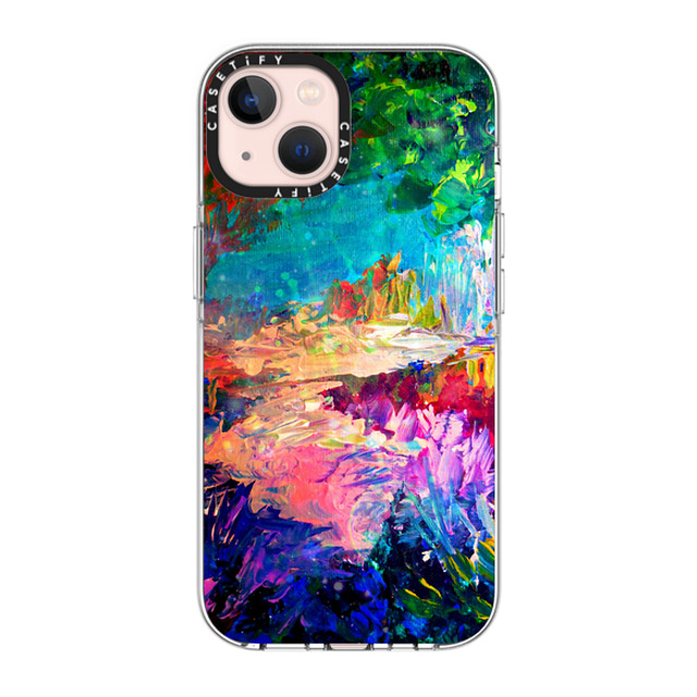 Ebi Emporium x CASETiFY iPhone 13 ケース クリア クリア ケース MagSafe対応 WELCOME TO UTOPIA - Colorful Magical Forest Abstract Trees Floral Nature Galaxy Flowers Rainbow Bold Whimsical Fairy Land Painting