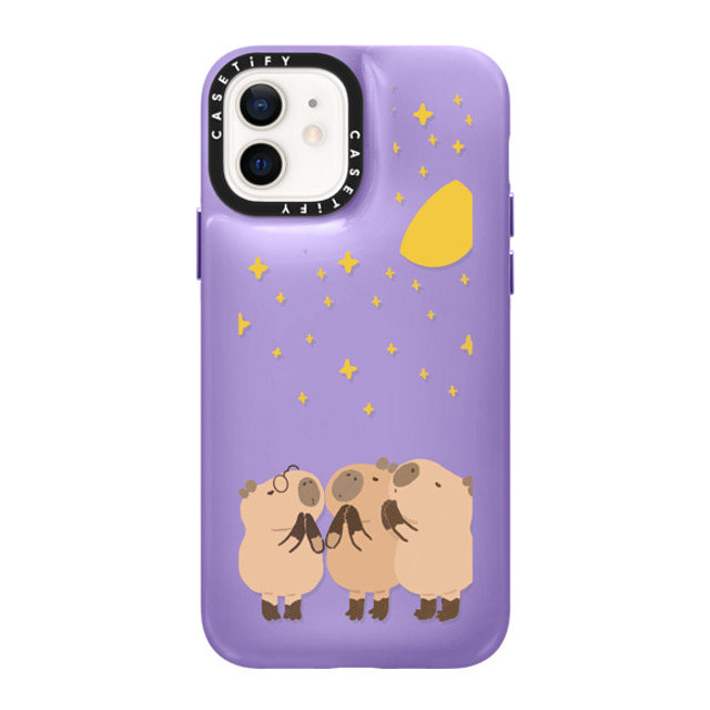 Capybara Biubiu x CASETiFY iPhone 12 ケース バイオレット パープル ピローケース Wishing Capybara