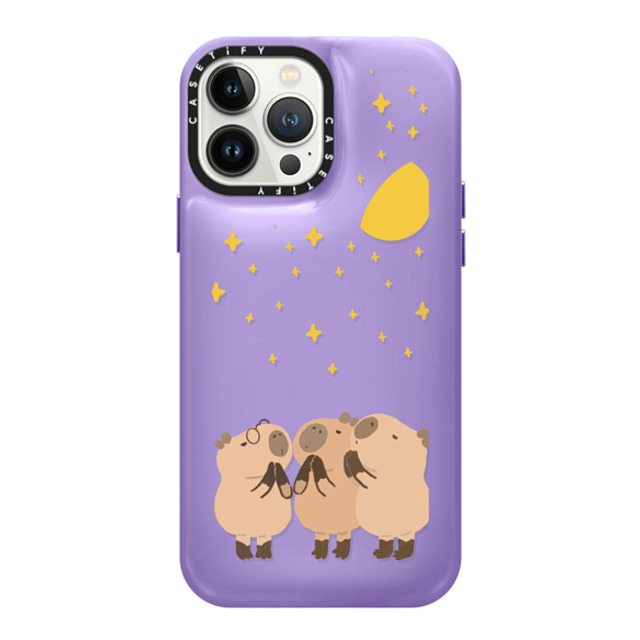 Capybara Biubiu x CASETiFY iPhone 13 Pro Max ケース バイオレット パープル ピローケース Wishing Capybara