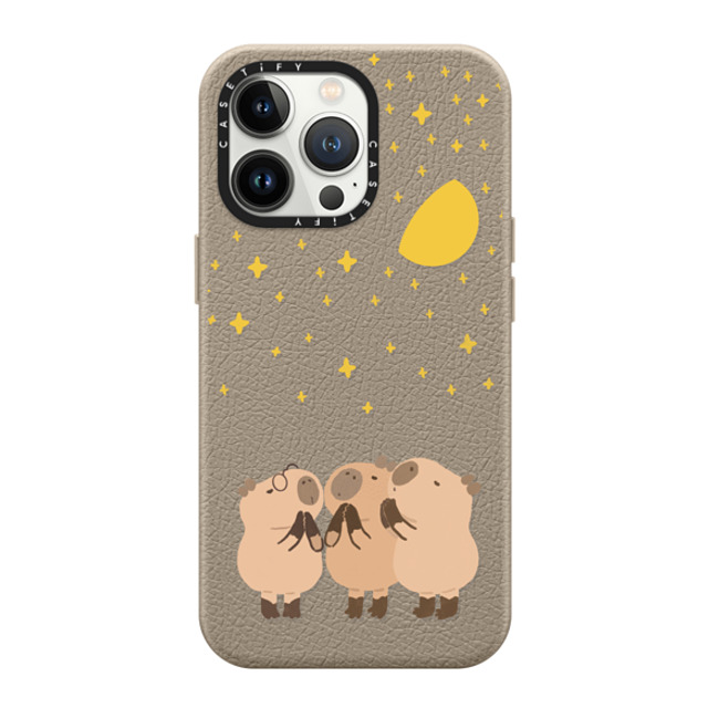 Capybara Biubiu x CASETiFY iPhone 13 Pro ケース Greige ペブルケース MagSafe対応 Wishing Capybara