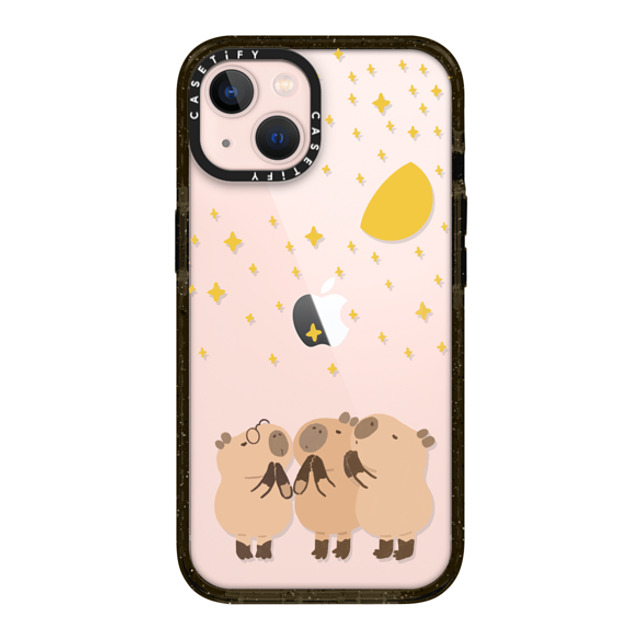 Capybara Biubiu x CASETiFY iPhone 13 ケース ブラック インパクトケース Wishing Capybara