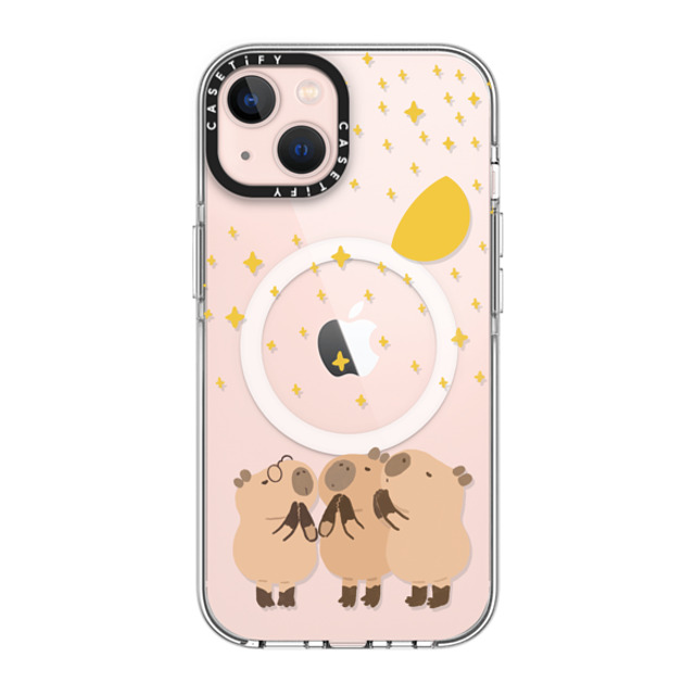 Capybara Biubiu x CASETiFY iPhone 13 ケース クリア クリア ケース MagSafe対応 Wishing Capybara