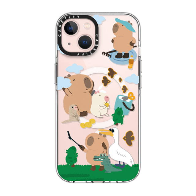 Capybara Biubiu x CASETiFY iPhone 13 ケース クリア クリア ケース MagSafe対応 Touring Capybara