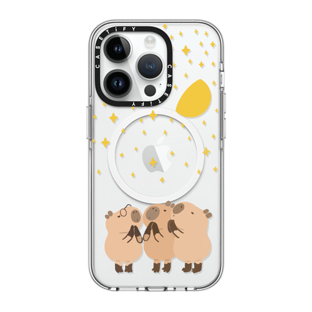 Capybara Biubiu x CASETiFY iPhone 14 Pro ケース クリア クリア ケース MagSafe対応 Wishing Capybara