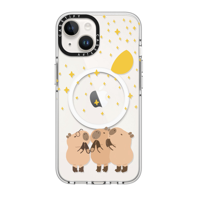 Capybara Biubiu x CASETiFY iPhone 14 ケース クリア クリア ケース MagSafe対応 Wishing Capybara