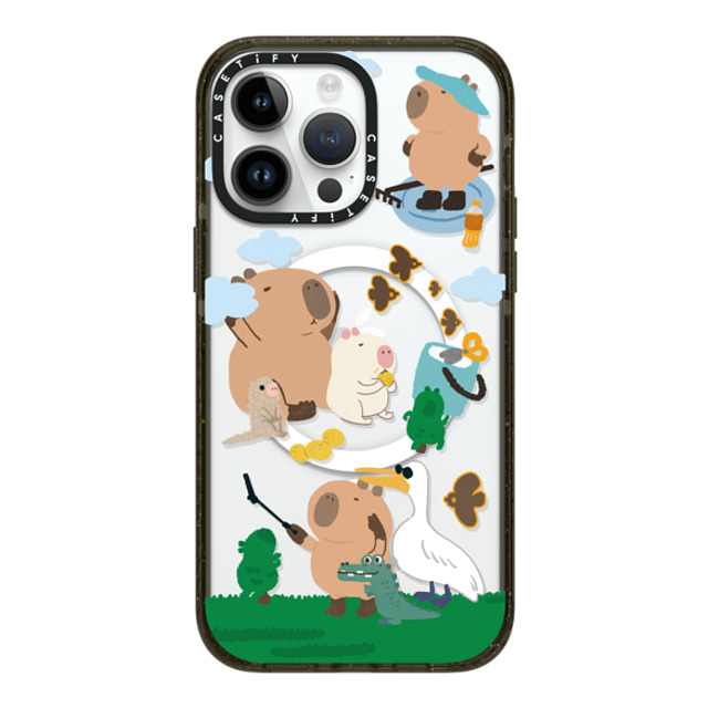 Capybara Biubiu x CASETiFY iPhone 14 Pro Max ケース ブラック インパクトケース MagSafe対応 Touring Capybara