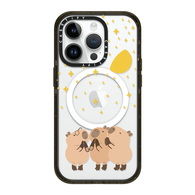 Capybara Biubiu x CASETiFY iPhone 14 Pro ケース ブラック インパクトケース MagSafe対応 Wishing Capybara