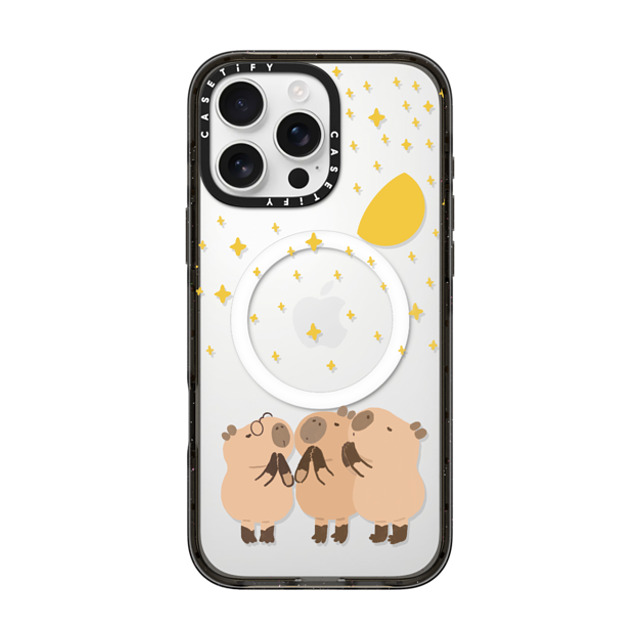 Capybara Biubiu x CASETiFY iPhone 16 Pro Max ケース ブラック インパクトケース MagSafe対応 Wishing Capybara