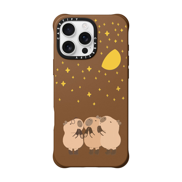 Capybara Biubiu x CASETiFY iPhone 16 Pro Max ケース タン BioVeg ケース MagSafe対応 Wishing Capybara