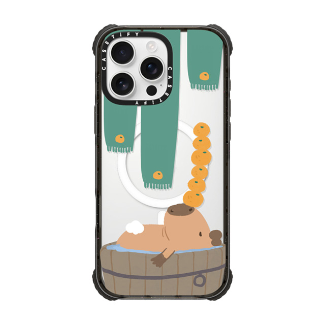 Capybara Biubiu x CASETiFY iPhone 16 Pro Max Case Black ウルトラ インパクトケース MagSafe 対応 Bathing Capybara Capybara Biubiu x CASETiFY iPhone 16 Pro Max Case Black ウルトラ インパクトケース MagSafe 対応 Bathing Capybara